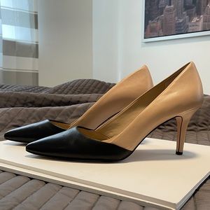 Enzo Angiolini two-tone pumps in black/beige